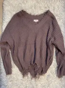 Purple Distressed Sweater