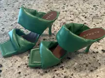 Revolve  Twist Strap Mules In Evergreen Size 7,5