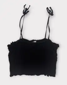 Black Smocked Women's Top