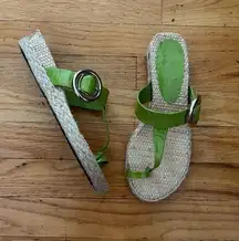 Vintage Y2K Green Wedge Juicy Couture Sandals Size 8