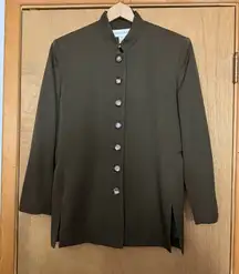 Jones‎ New York Size 12 Wool Jacket Blazer Hunter Green cottage core festival