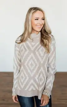 Cowl Neck Sweater from  Botique Sz L Taupe/cream