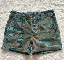 Anthropologie Pilcro Shorts The Wanderer Button Fly Utility Camo 27