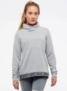 Nike Dry Cowl Funnel Neck Pullover Top Heather Gray Medium