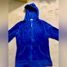 Zenana Outfitters | zip up hoodie blue velvet