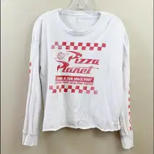 Toy Story Pizza Planet White/Red Checker Detail Long Sleeve Top
