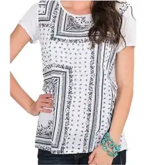 Womens Cavenders Anne French Western Style Bandana Print Shirt - Sz M