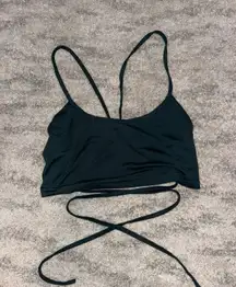 Dark Green Tie Up Crop Top