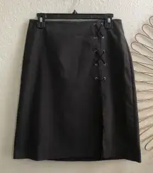 Y2K Preppy Dark Academia Goth Grunge Teacher Lace up Pencil Skirt Slit Grey-Black 2000s 90s Classic Minimalist Measurement in pics