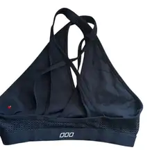 Lorna Jane  Black Mesh Strappy Sports Bra Black size XS Gym Run Workout