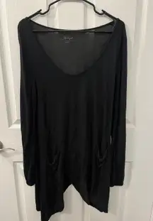 Black Long Sleeve Size Large Tunic Top