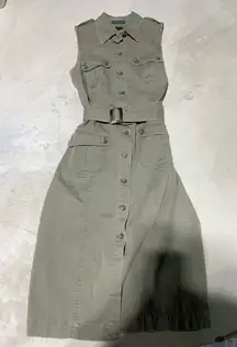 Lauren jeans company Ralph Lauren sleeveless green button up dress 6