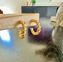 NEW - Twisted Design Hoop Earrings - Bundle 3 for $10.