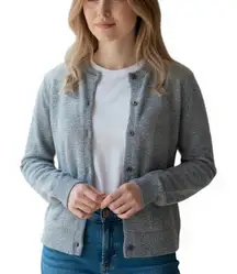 Zara Light Gray Knit cardigan sweater