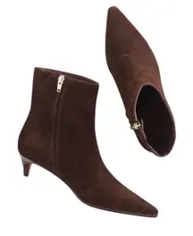 NWOB Madewell The Emilie Ankle Boots Dark Carob Brown Suede Size 8