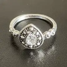 Water drop crystal ring size 7