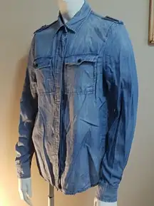 Frame Denim Blue Button Down Shirt (XS)