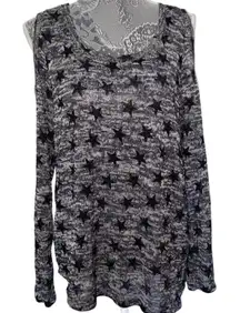 Aeropostale cold shoulder Star sheer long sleeve