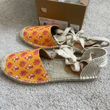 Printed Lace-up D’Orsay Espadrille sandals NWT