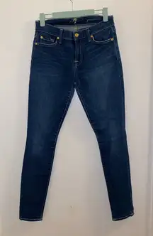7 for all mankind Gwenevere dark blue straight legged jeans size 26