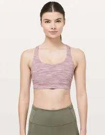 Lululemon Energy Bra in Arrow Jacquard Antique Bark Copper Coil sports Strappy