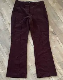 Mango Suede Burgundy Flare Pants Sz 6