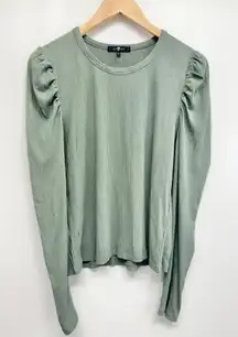 7 For All‎ Mankind Sweater Womens Size Large Green Long Sleeve Ribbed NEW