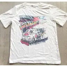 Romwe  White Car Graphic Tee Shirt