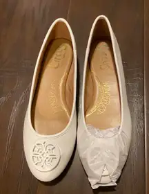 White  Ballerina Flats Size 8