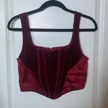 Cider  Dark Red Corset Style with zipper Top