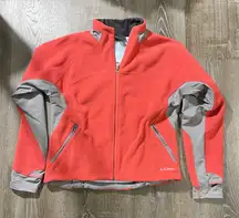 LL Bean Fleece Warm Up Windbreaker Jacket Full Zip‎ Contrast Size Med