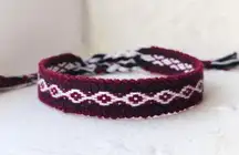 Handmade Burgundy Chevron O Boho Woven Bracelet