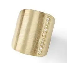 PARK LANE JEWELRY | Matte Gold Tone Statement Ring Cubic Zirconia | Size 8