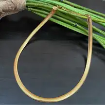 Vintage Crown PD Premier Designs Gold-tone Snake Flat Chain 16” Necklace