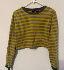 Sonoma Yellow and Gray Striped Top
