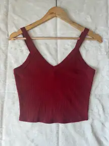 Red V Neck Tank Top