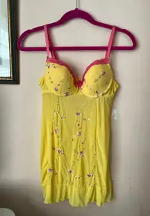 Biatta Indulgence yellow floral lingerie top