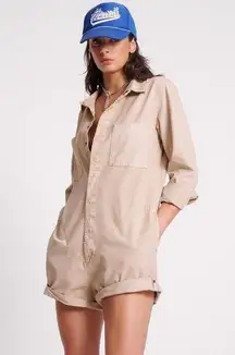 ONE TEASPOON Stone Khaki Canvas Prophecy Button Up Jumpsuit NWT Size  Medium