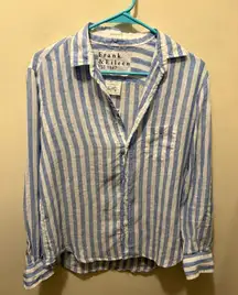 NWT‎ Frank & Eileen 100% linen Eileen style button down sz XXS oversized