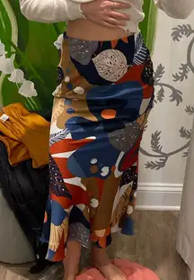 En Saison Blue Asymmetrical Pencil Skirt