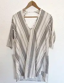 Natural By Known Supply When Charcoal And Off White Organic Cotton Tunic Top