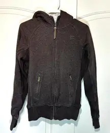 Nike Vintage Sherpa Lined‎ Full Zip Hoodie Pockets Ribbed Cotton Blend Womens S