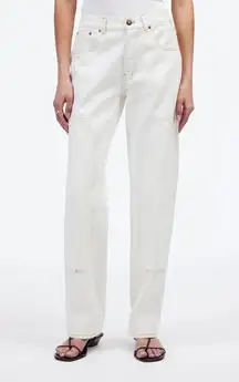 NWT Madewell The Dean Easy Straight Jean in Vintage Canvas Cream White Size 26