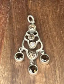 GENUINE SMOKY QUARTZ PENDANT 925 Sterling Silver  FREE SHIPPING !!