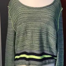 Vintage Havana Bohemian Green Striped Crewneck Sweater
