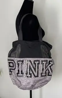PINK Victoria’s Secret Nylon/Mesh Duffle‎ Bag Gray/Black