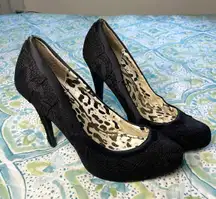 Black Lace Pumps