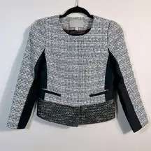 Banana Republic Career Tweed Zip Button Jacket Lined Professional Women Size 0