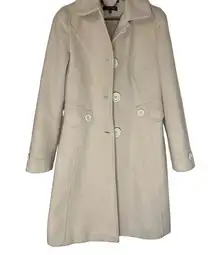 Le Full Wool/Cashmere blend ivory colored coat, size 8