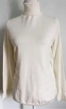 Talbots • Ivory Cream Lightweight Turtleneck Blouse